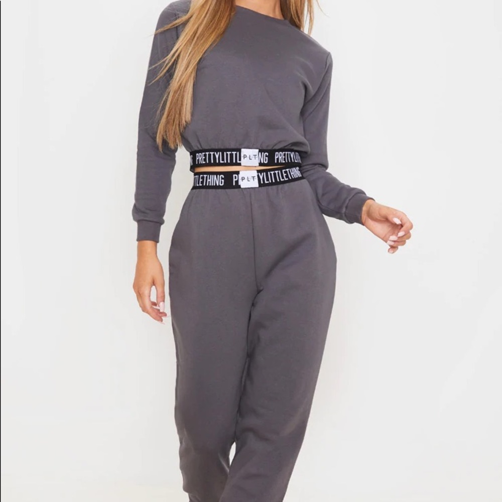 Pretty little thing matching charcoal sweat set
